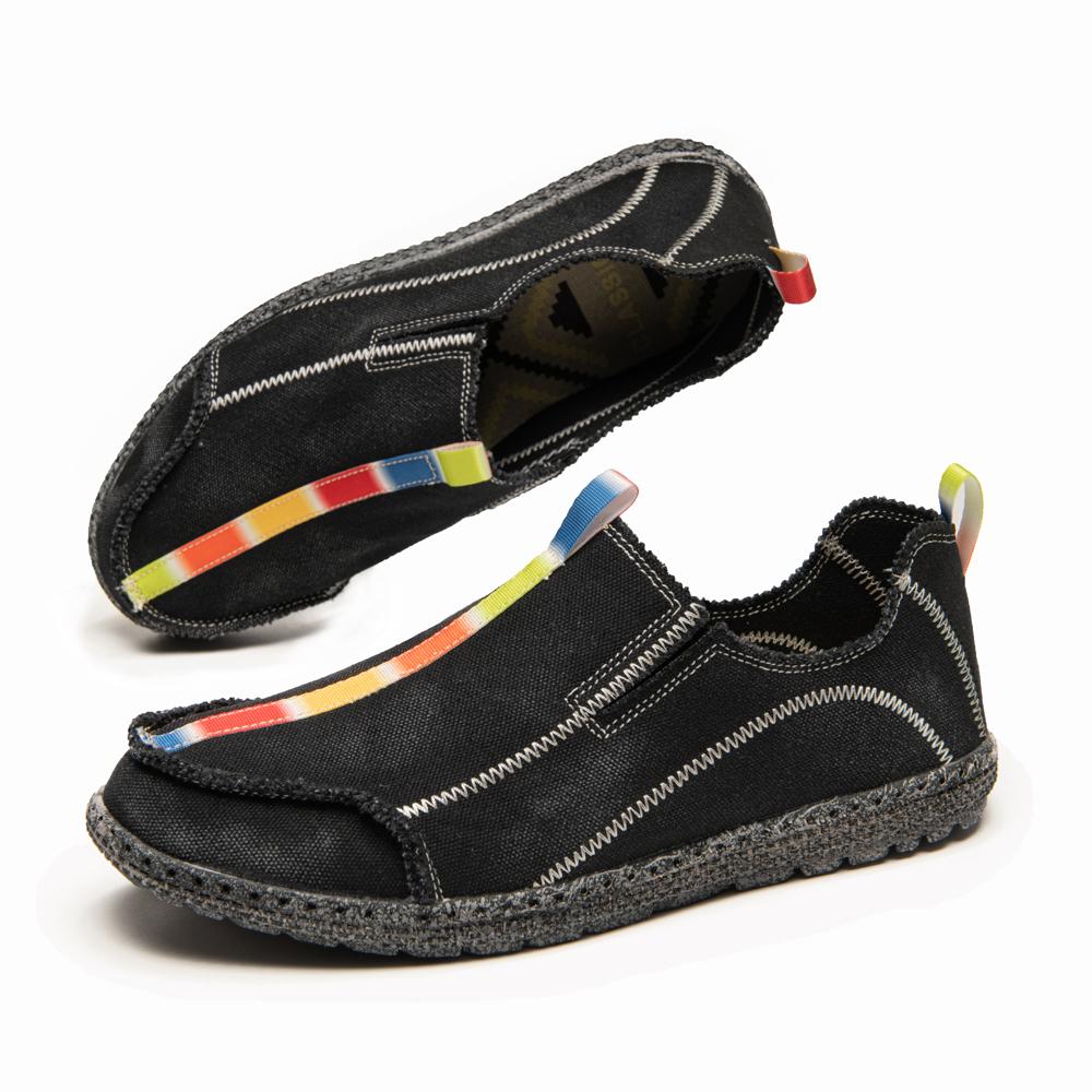

Мужские парусиновые туфли без застежек, универсальные удобные кроссовки, горячая распродажа мужской обуви для активного отдыха, легкая мужская повседневная летняя обувь 48 чёрный