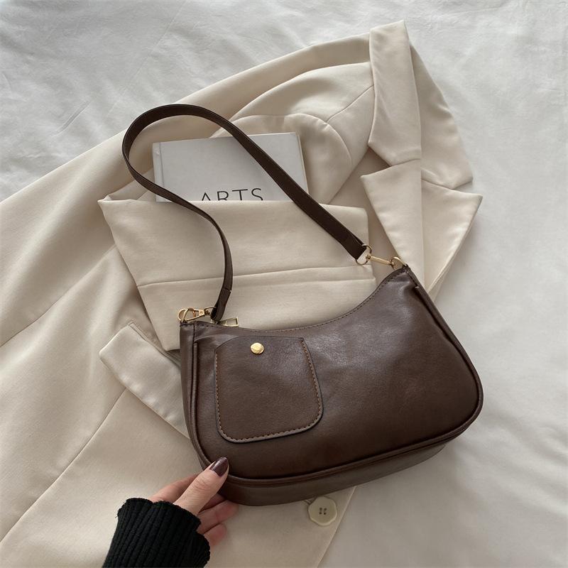 Texture Niche Simple Shoulder Armpit Bag Women's Bag 2025 New Trend Versatile Women's Versatile Ins Crescent Bag