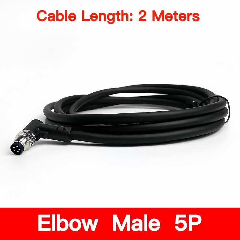 2Meters M8 Sensor Connector Male & Female, 3/4/5/6/8 Pin Waterproof Cable Plug, Integrated Injection Molding for Industrial Use