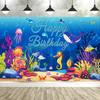 Under The Sea Ocean Animal Birthday Banner – Dolphin & Shark Decor, Perfect For Kids' Party & Baby Shower Background-Tapestry