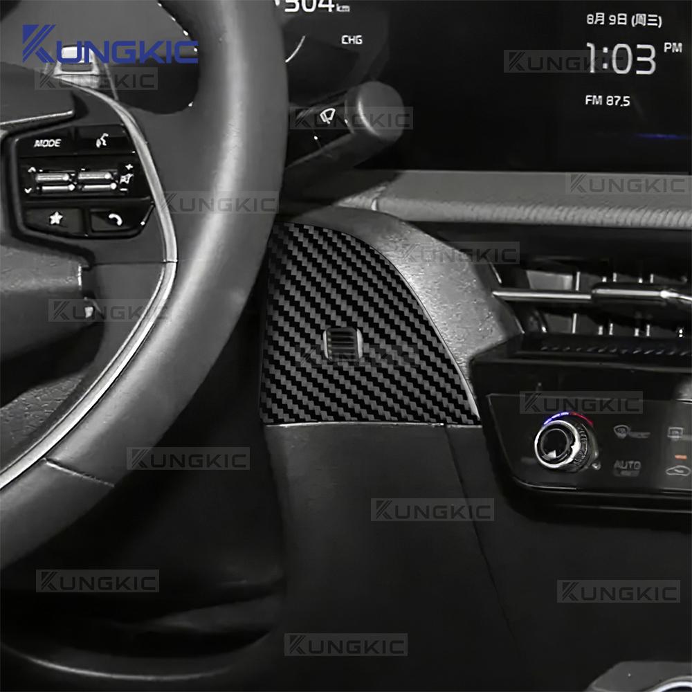 Für Kia EV6 GT EV 2022 2023 2024 2025 Echter weicher Karbonfaser-Aufkleber LHD RHD Auto Fahrersitz Luftauslass Innenzubehör