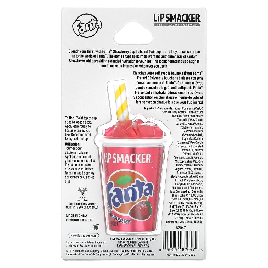 Lip Smacker Fanta, dudak kremi, çilek, 7.4g (0,26oz)