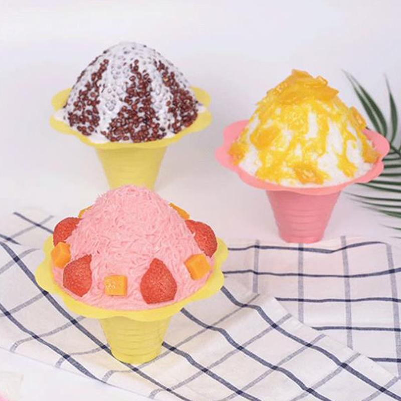 20 Stück Einweg-Joghurtbecher, Schneekegelbecher für Eiscreme, Smoothie-Eiscremebecher, rasiertes Eis, Sandeisschale, Blumen-Schneeeisbecher
