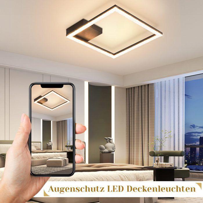 Plafonnier LED - NETTLIFE - 24W - Noir - Blanc chaud 3000K - Ø29 cm