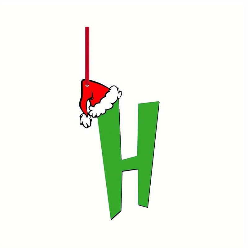 Green Elf Style 26 Letters Christmas Tree Hanging Ornaments DIY Craft Gift Tag Merry Christmas Decoration for Home 2026 New Year