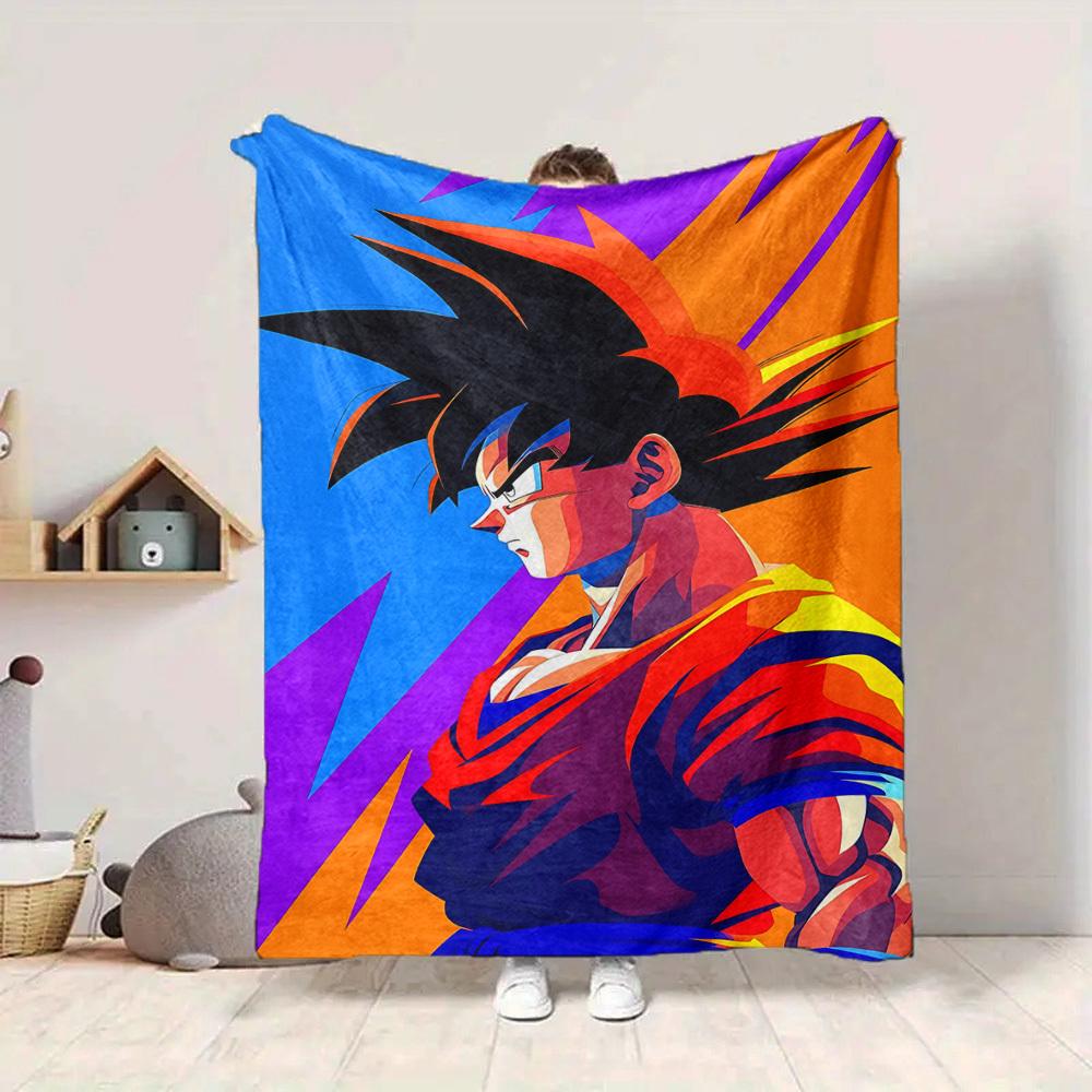 1pc Dragon Ball Z Flannel Blanket [Cozy Throw Blanket] For Sofa, Bed, Travel, Camping, Livingroom, Office, Couch, Chair, And Bed