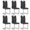 Day and Night - Day and Night Cantilever Dining Chairs 6 Units Gray Synthetic Leather