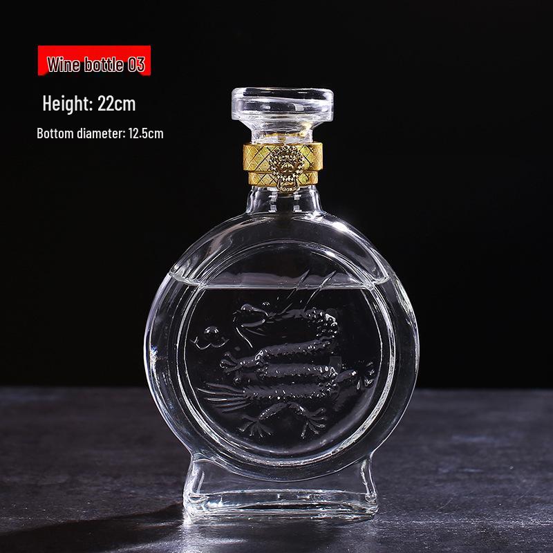 500ml Clear High-White Glass Wine Bottle, Decorative Empty Baijiu Bottle