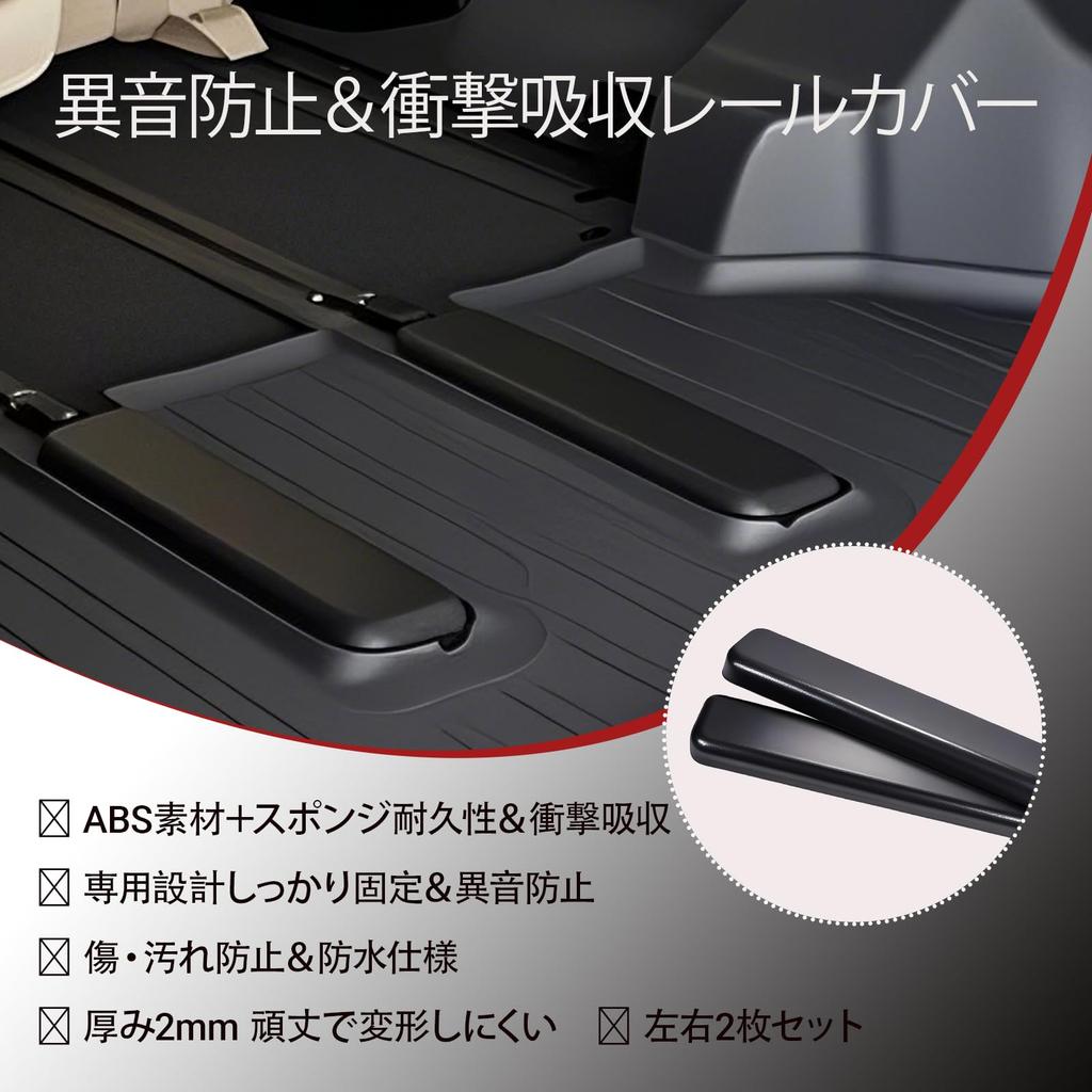 Set of 2 Black ABS Resin Rail Covers for the New Alphard and Vellfire These rear seat rail covers are perfect for passengers and cargo They also offer