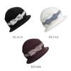 Autumn and Winter French Retro Bucket Hat Elegant Bow Decoration Wool Girl's Cap