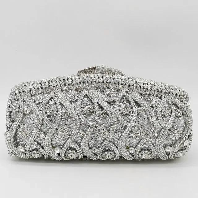 Boutique De FGG (auf Lager) Damen Champagner Kristall Clutch Abendtaschen Hochzeits-Cocktail Minaudiere Diamant Handtasche und Geldbörse