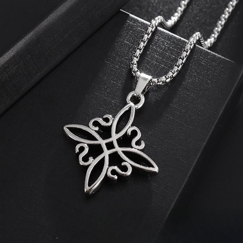 Simple and Versatile Stainless Steel Square Celtic Knot Pendant Necklace