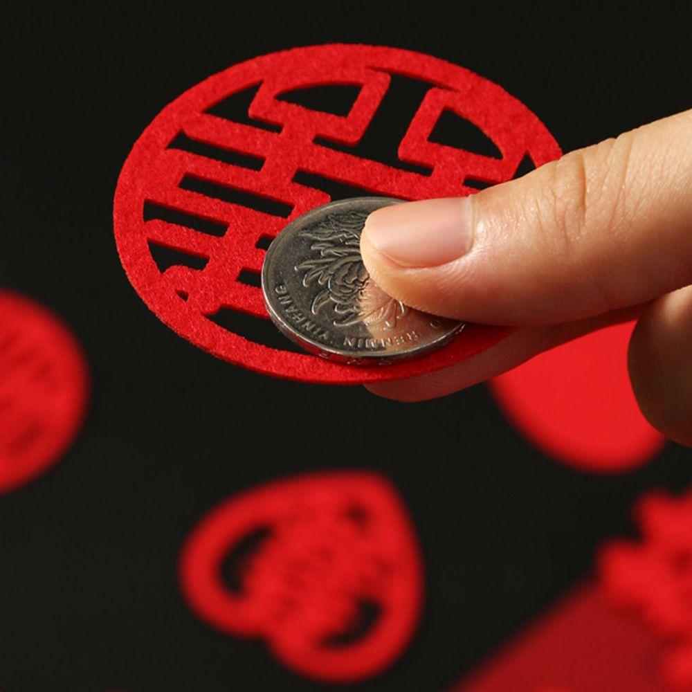 Double Happiness Fruit Dish Love Stickers Happy Characters Marriage Room Decoration Party Supplies