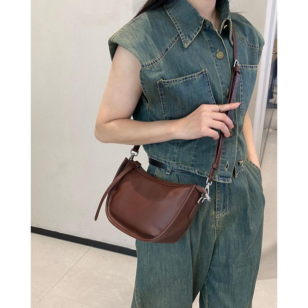 Rindsleder Damen, Einseitige Umhängetasche, Schlichte Mode-Tasche, Mädchen Muscheltasche, Tasche mit großem Fassungsvermögen