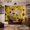 2D Printed Backdrop with Sunflowers, Yellow Balloons and Party Table Decor