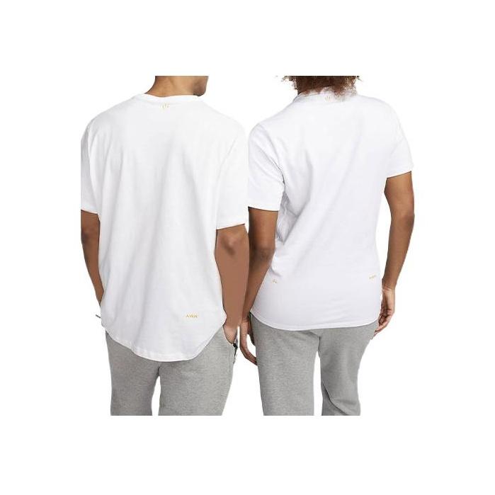 Nike × Slogan kolekce Drake Nocta Potisk Tričko s kulatým výstřihem a krátkým rukávem Unisex topy Bílá DO2837-100