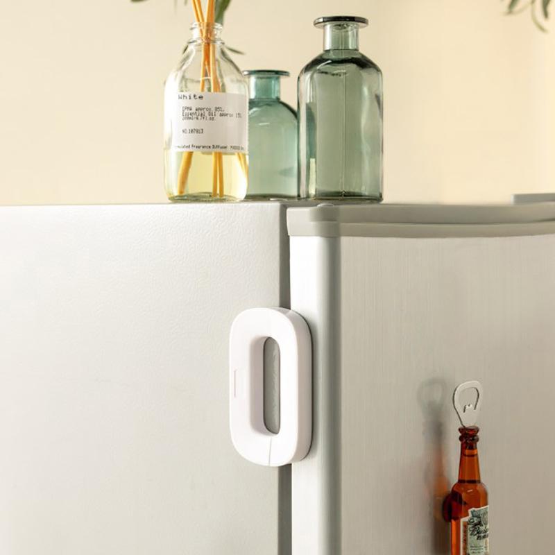 Self-Adhesive Fridge Lock Latch System Child Safety Fridge Lock Anti Opening Refrigerator Lock Anti-Pinch Hand Refrigerator