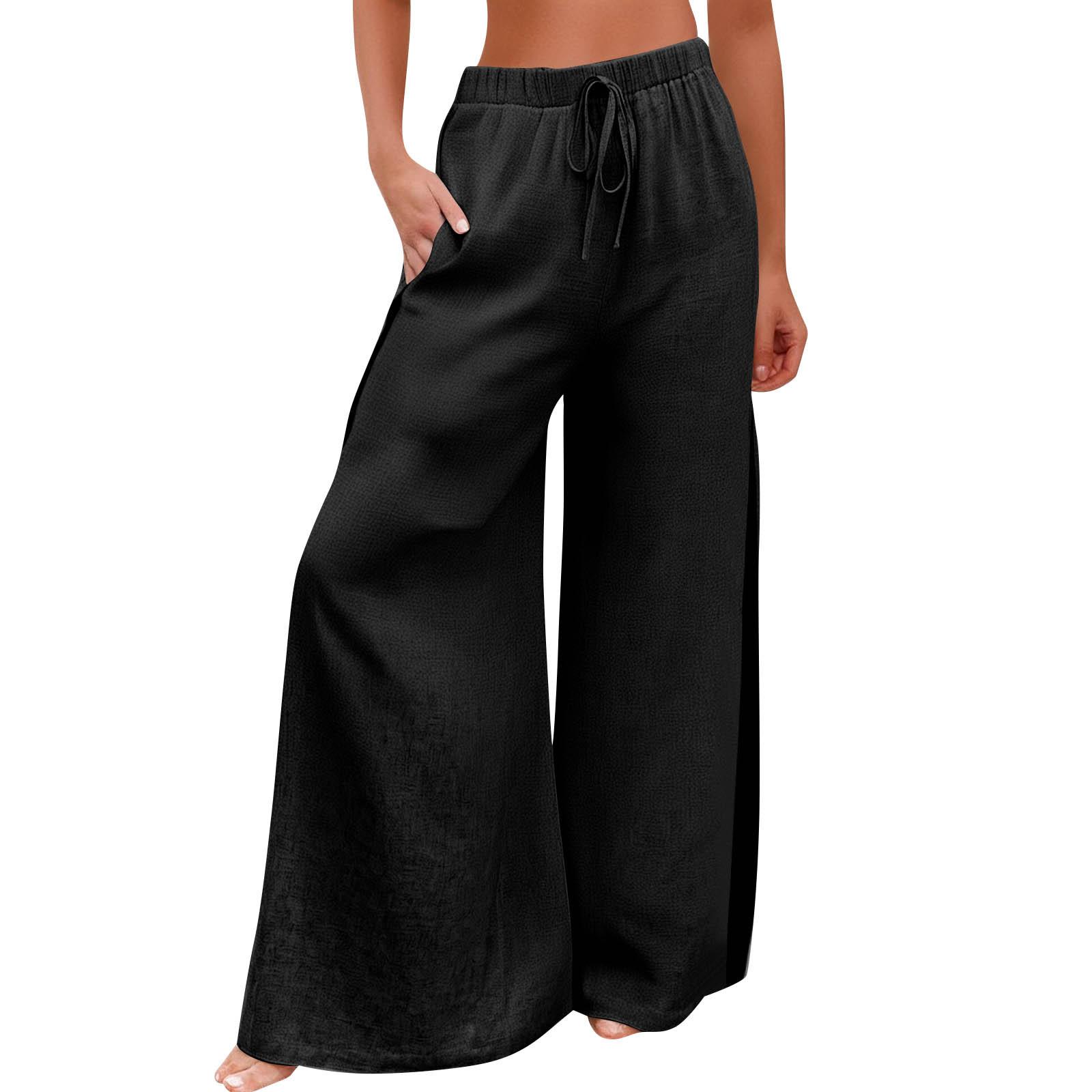 

Женские спортивные брюки для фитнеса, повседневные свободные эластичные спортивные брюки, прямые широкие брюки, повседневные брюки, брюки для йоги