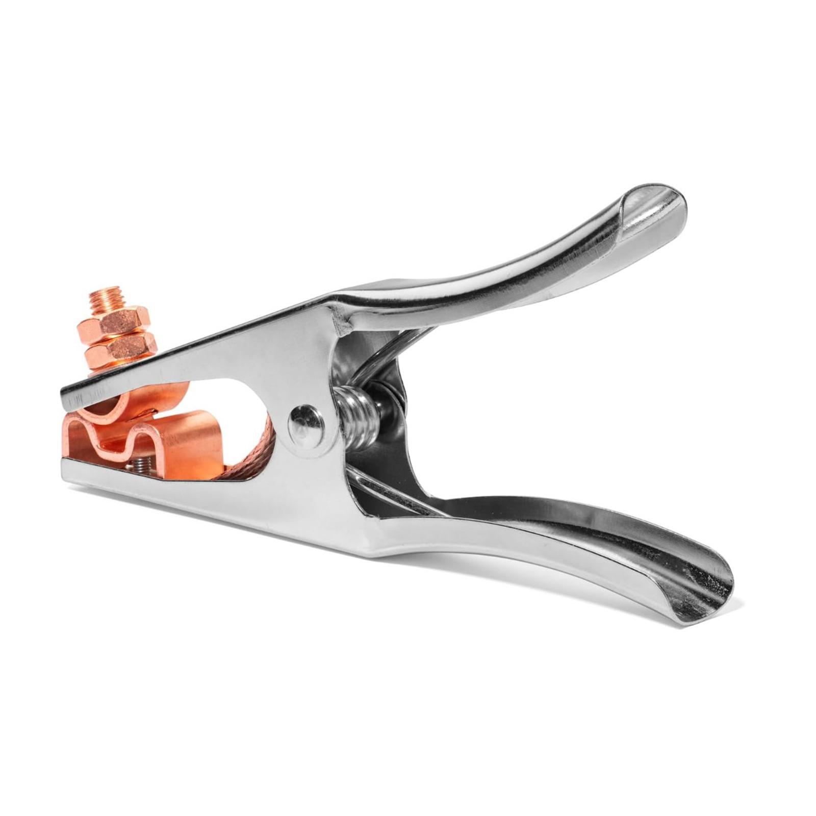 

500A Electroplated Welding Ground Clamp High Conductivity Copper Jaws Braided Shunt Earth Grounding Cable Clip Tool