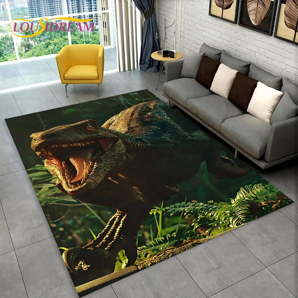 Koberec 3D vizuální iluze pro dinosaury,Koberec pro domácí obývací pokoj Ložnice Pohovka Herna Dekor rohožky,Kid protiskluzové podlahové rohože