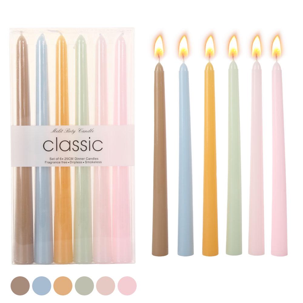 10-inch Dopamine Color Taper Candle for Romantic Weddings and Home Decor