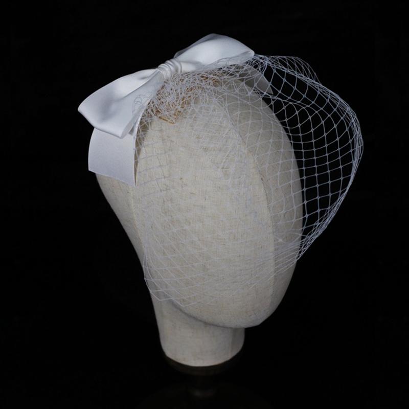Decorative Fascinator Veil for Women 1920s Flapper Veil Headpiece Mesh Hair Clip Tea Party Hat Headpiece Wedding