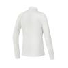 FILA Solid Color Stand Collar Sports Long Sleeve Raglan T-Shirt Women Tops Cloud-White A11W417201F-WT