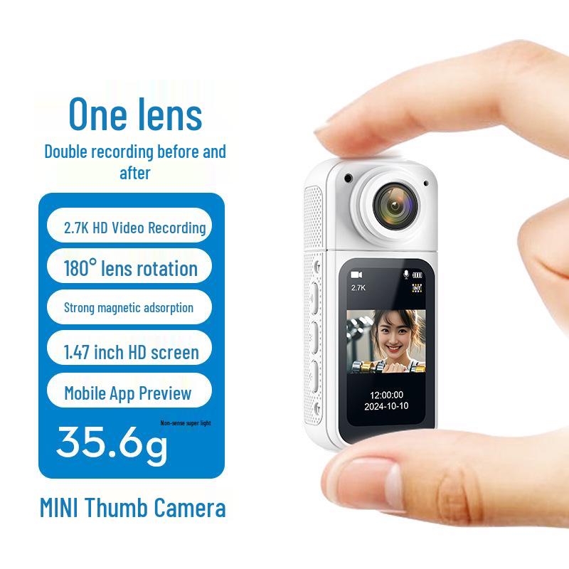 S70-2K HD Rotating Sports Thumb Camera with Magnetic Mount for Cycling