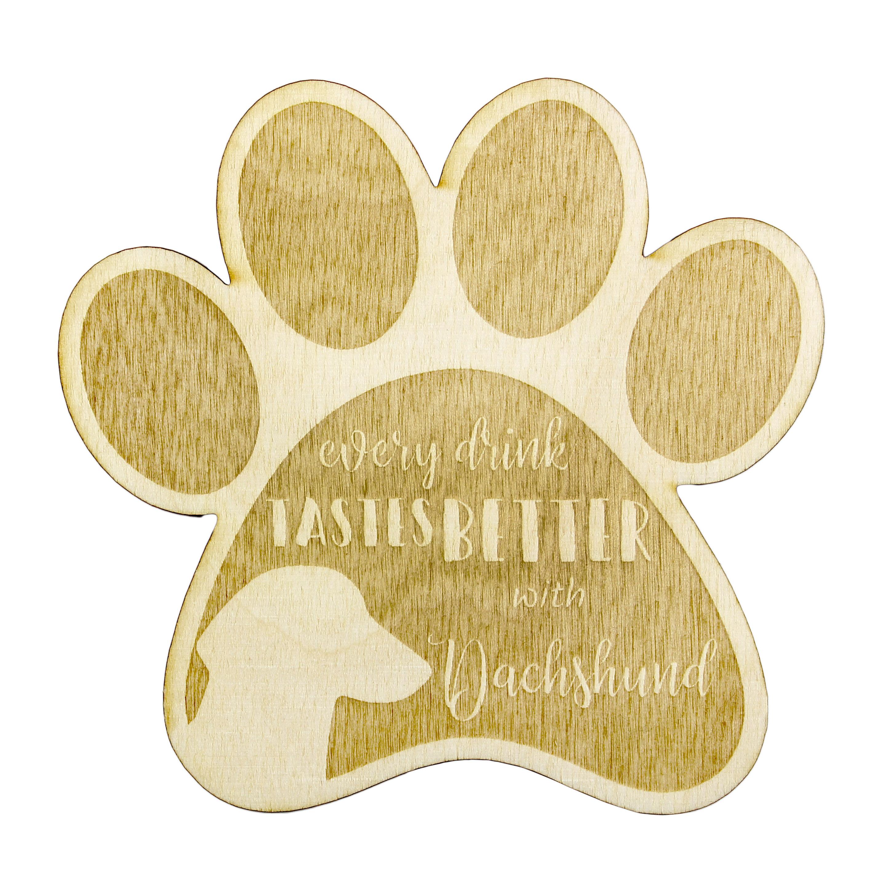 

Dachshund Smooth-haired, Wiener dog, Badger dog - Mug coaster, engraved coaster with dog, gift for dog lover by Art-Dog brand