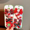 Kids' Christmas Hair Clips: Cute Reindeer Santa Bows & Cartoon Duckbill Clips