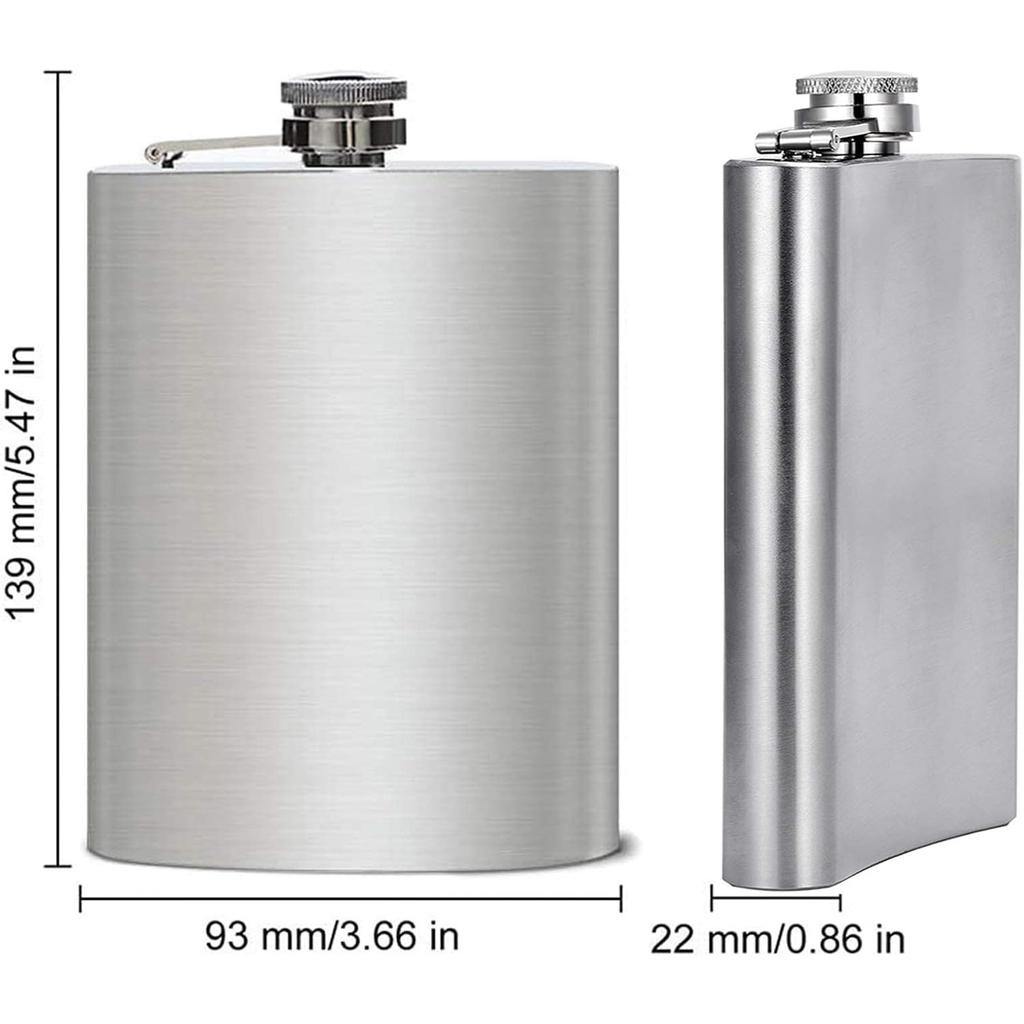 Flasks for Liquor for Men Stainless Quality Hip Flask 8oz Pocket Engraved Wine Drink Pot Alcohol Flagon Metal 220ml Whiskey Flask (8oz, Silver)