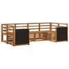 Corner Sofa Set 5 Pcs Natural Solid Acacia Wood