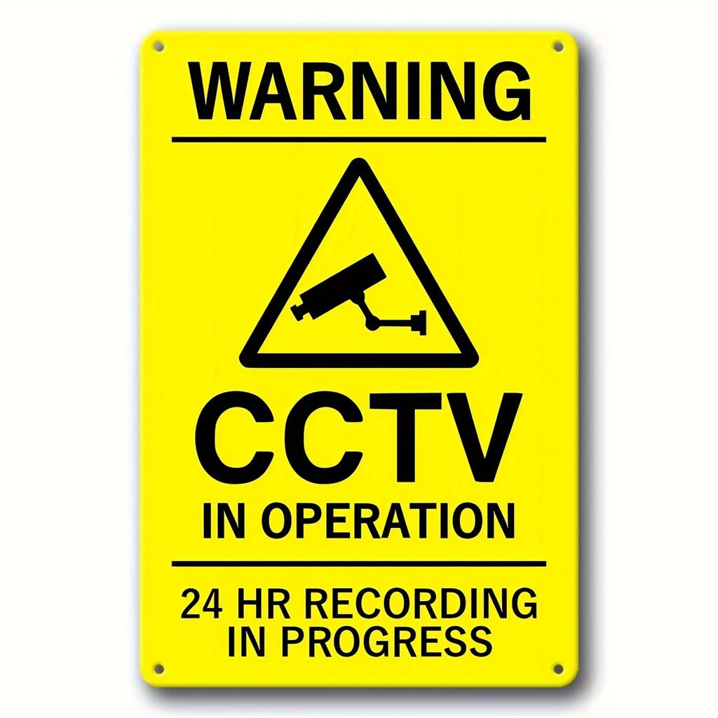 24-hour Video Surveillance Metal Sign Plaque Security Warning Decorative Plates For Outdoors Man Cave Hotel Home Wall Decor