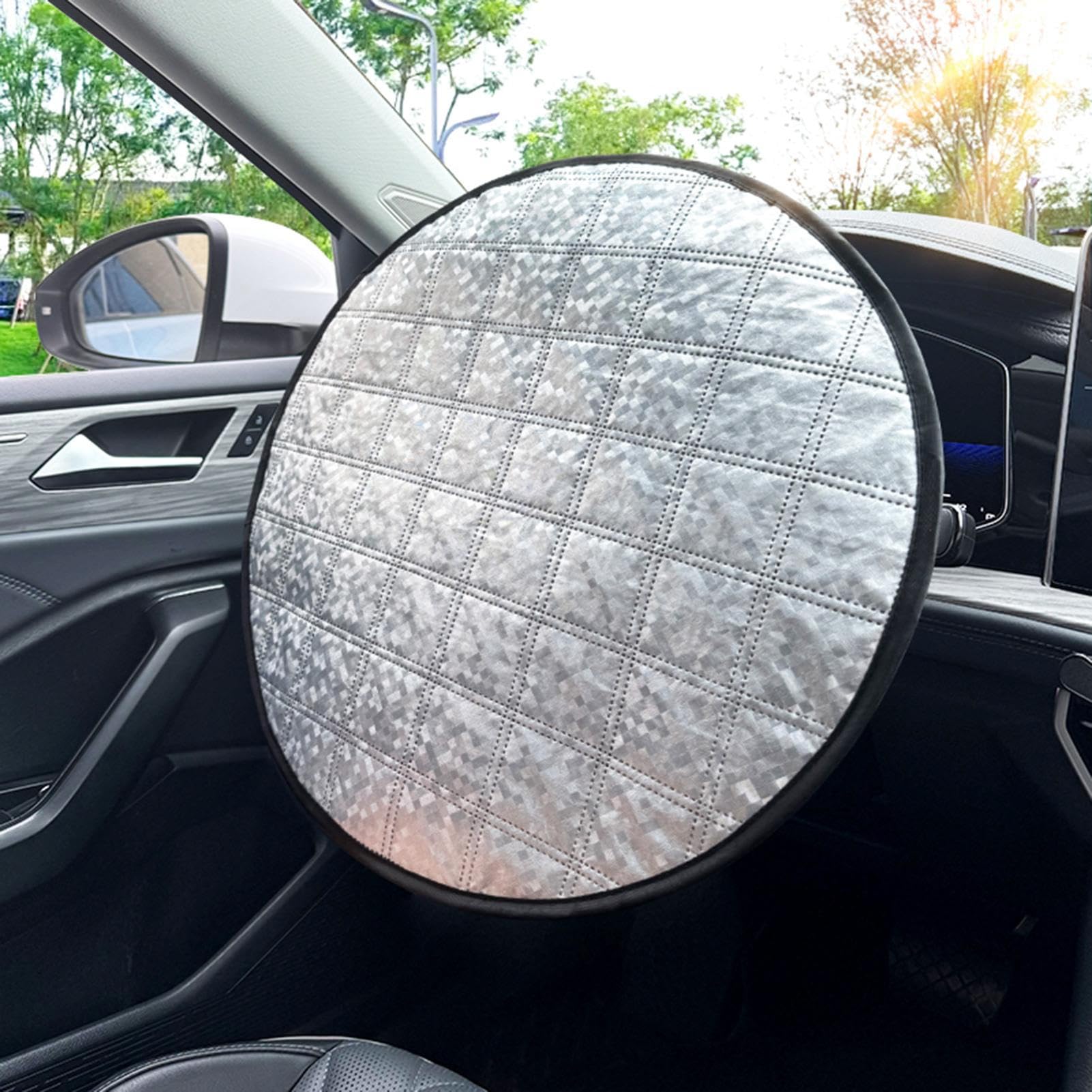 

Steering Wheel Sunshade, Car Handle, Sun Cover, Heat Insulation, Steering Wheel, Steering Wheel Cover, Please refer to the description