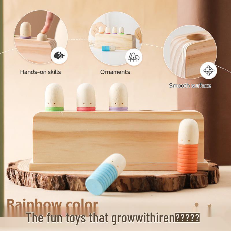Creative Wooden Bounce Blocks: Interactive Early Education Toy for Kids