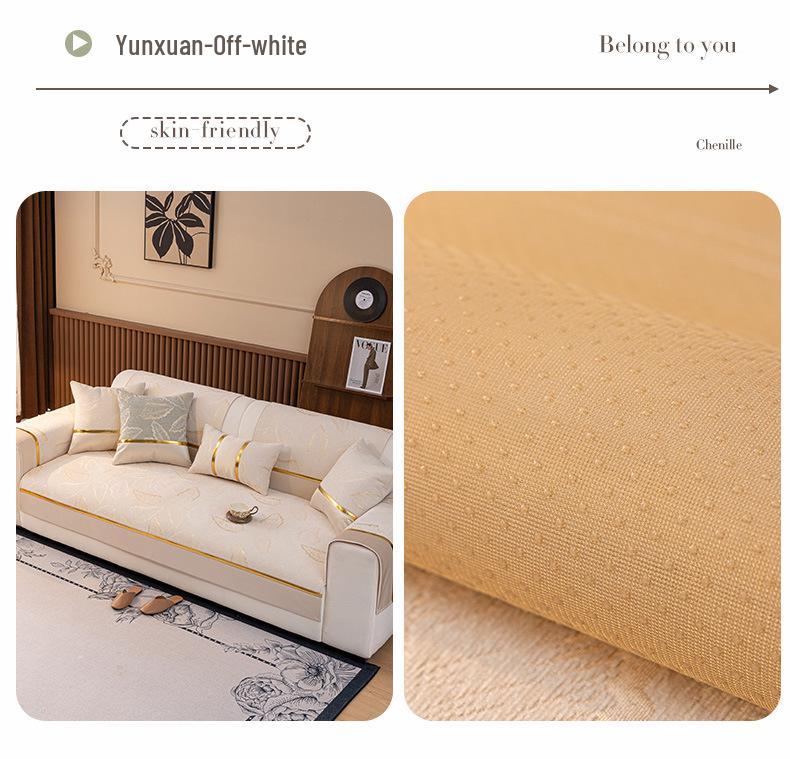 Luxury French Cream Sofa Cushion - Non-Slip, All-Season Cover (2025 New Design)