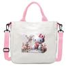 Sweet Cartoon Print 26 Letter Canvas Bag Schoolgirl Portable Crossbody Shoulder Bag Trend