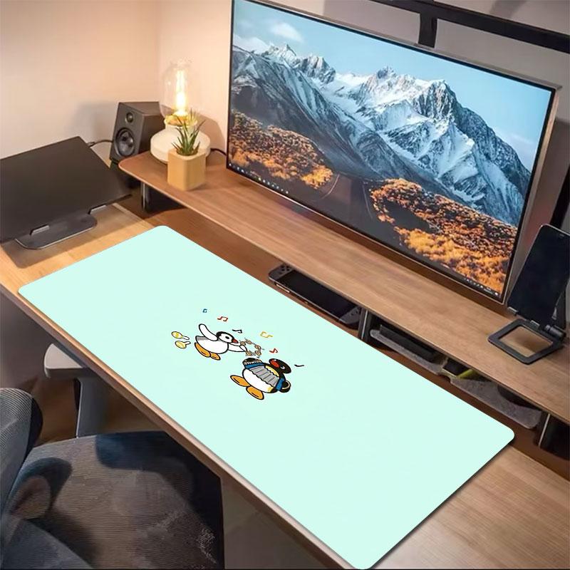 Penguin Adventure Large Size Mouse Pad Large Gaming Table Cushion Nonslip Laptop Tablet Big Mousepad Xxl Mat Mini Pc Playmat With Lock Edge