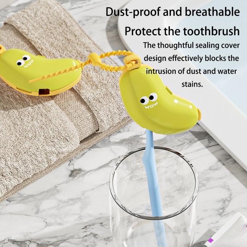 User Friendly ABS Silicone Toothbrush Holders Cover Compactly Hygienic Case Dustproof Seal For Homes Outdoor Use