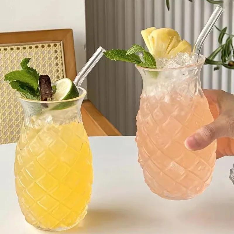 480Ml Pineapple Shaped Cocktail Glasses Creative Drinking Cup Transparent Water Glass Red Wine Glass Cup For Home Bar Party