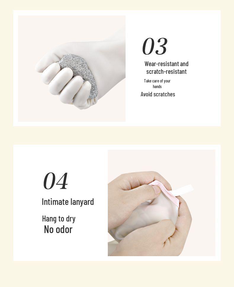 Women's Waterproof Nitrile Rubber Dishwashing Gloves - Durable, Thick, and Ideal for Kitchen and Household Cleaning.