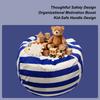 Chaise de Rangement Peluches Poupées Peluches Zippée Chaise Organisatrice Support Jouets Siège Sacs à Billes Pour Chambre d'Enfant Coin Lecture