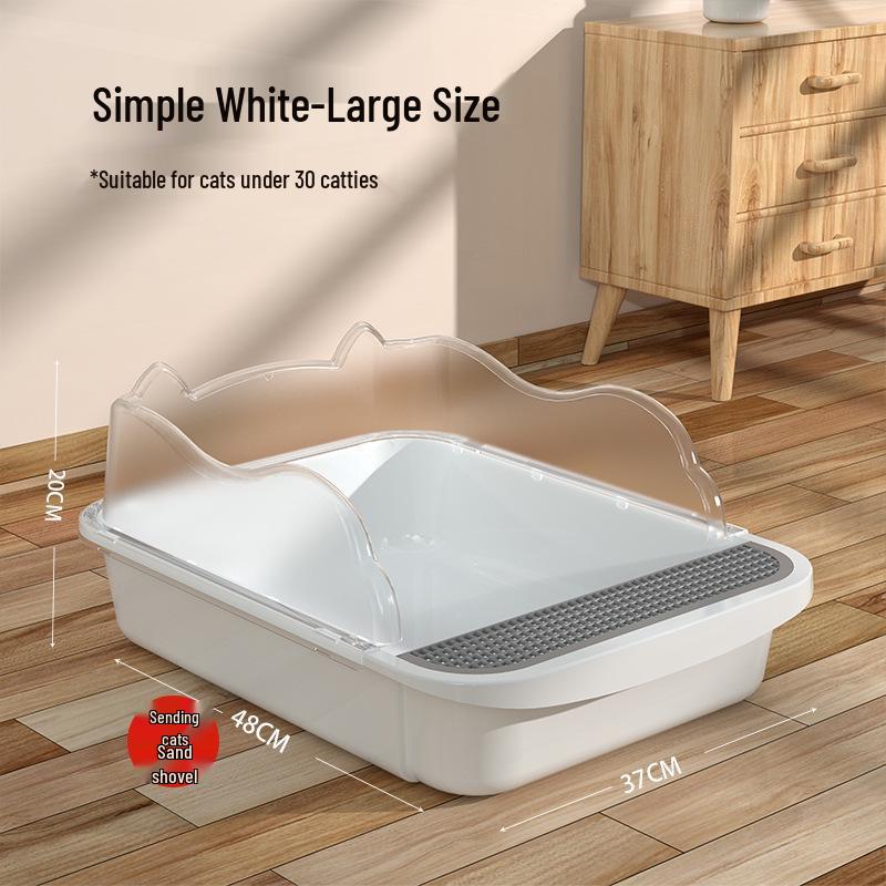 Extra Large Splash-Proof Enclosed Cat Litter Box with Sand and Feces Tray & Free Shipping