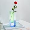 Cuboid Vase Light Luxury European Style Faux Crystal Matte/Smooth Container Ornament Romantic