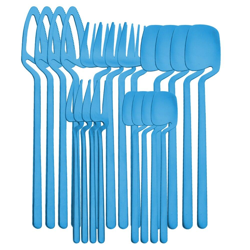 20Pcs Matte Gold Cutlery Set 304 Stainless Steel Dinnerware Knife Fruit Fork Spoon Dinner Silverware Kitchen Party Tableware Set