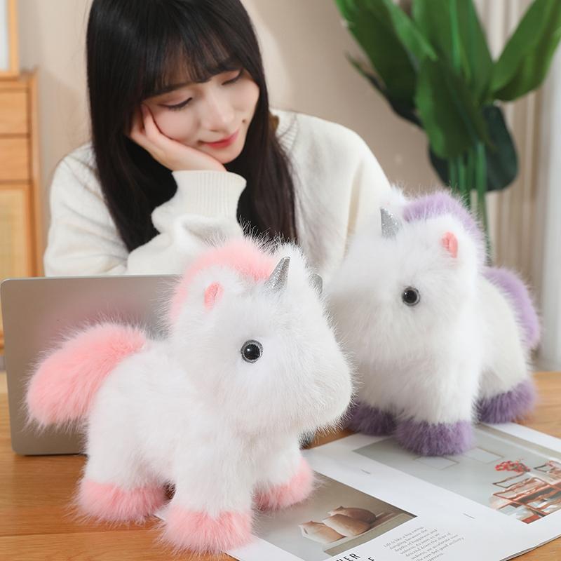 cute dreamworld unicorn plush Toy Cartoon Animal unicorn Pink Purple Plush Doll Home Decor Gift Kids