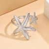 Stainless Steel Open Ring with Starfish Design - Women's Bohemian Beach Vacation Accessory