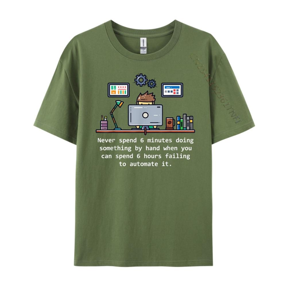 Computer Science Automation Joke Grey Shirt Graphic Tee Oversized T Shirt Men Free Shipping Clothes Leisure