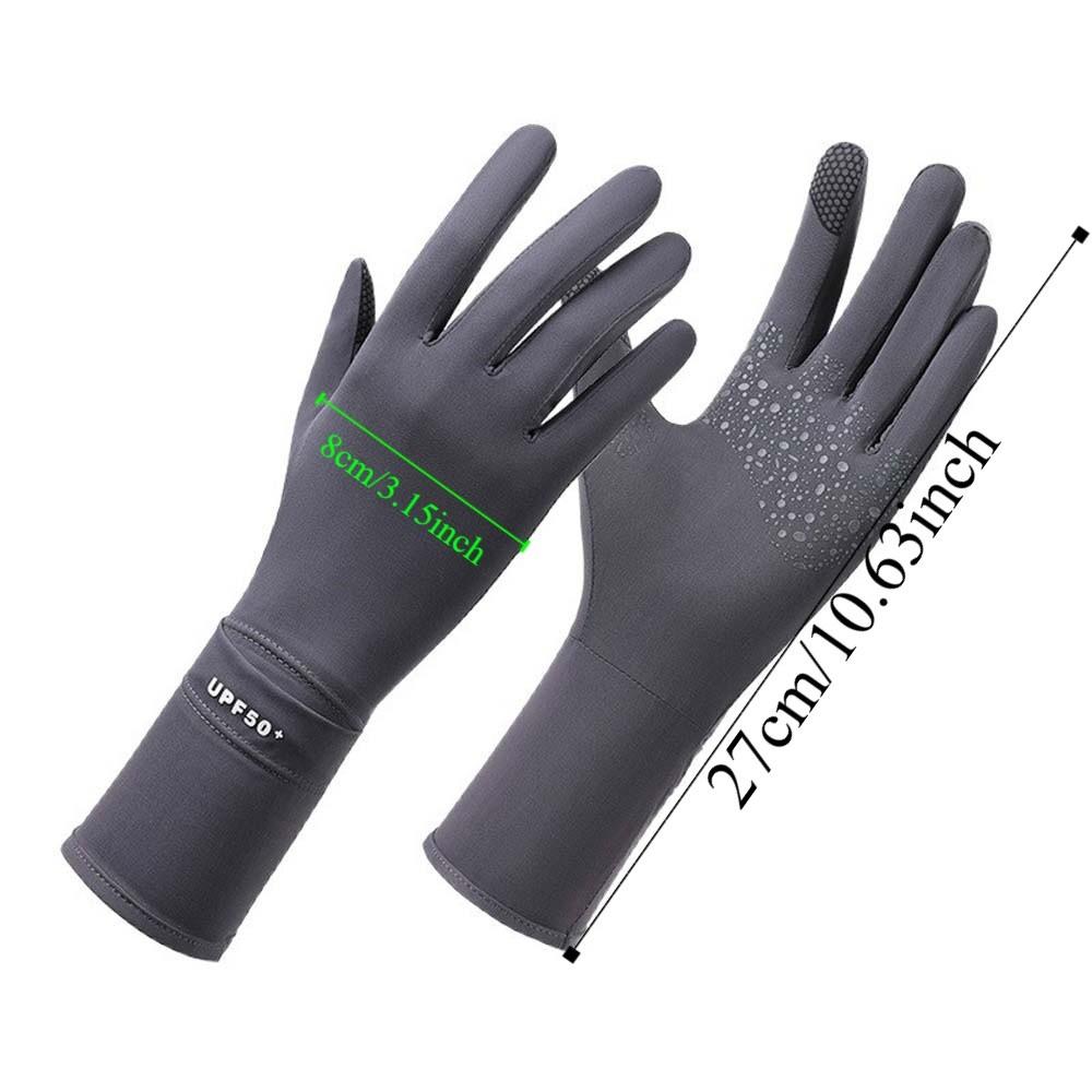 Breathable Women Sunscreen Gloves Solid Color Thin Ice Silk Riding Gloves Sun Protection Silicone Anti Slip
