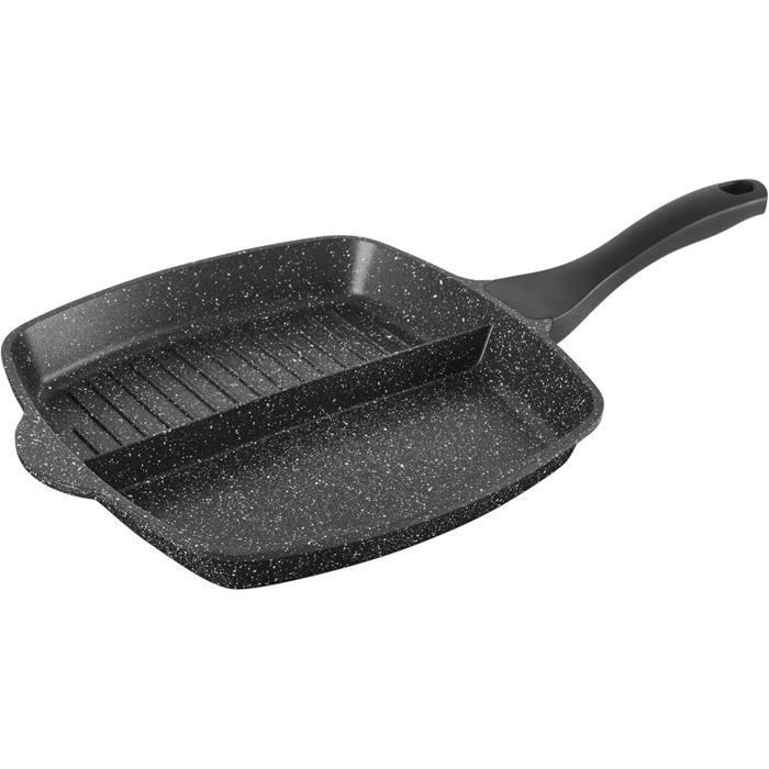 Lg-Expro Black Sitram 2-Compartment Pan 26×26 Cm Non-Stick Aluminum Cast Iron – All Stovetops (Induction)